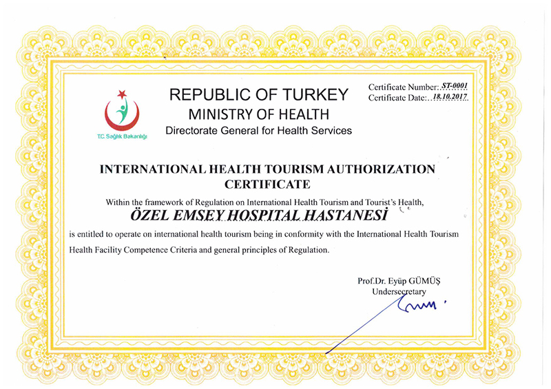 Health Tourism Authorization Certificate